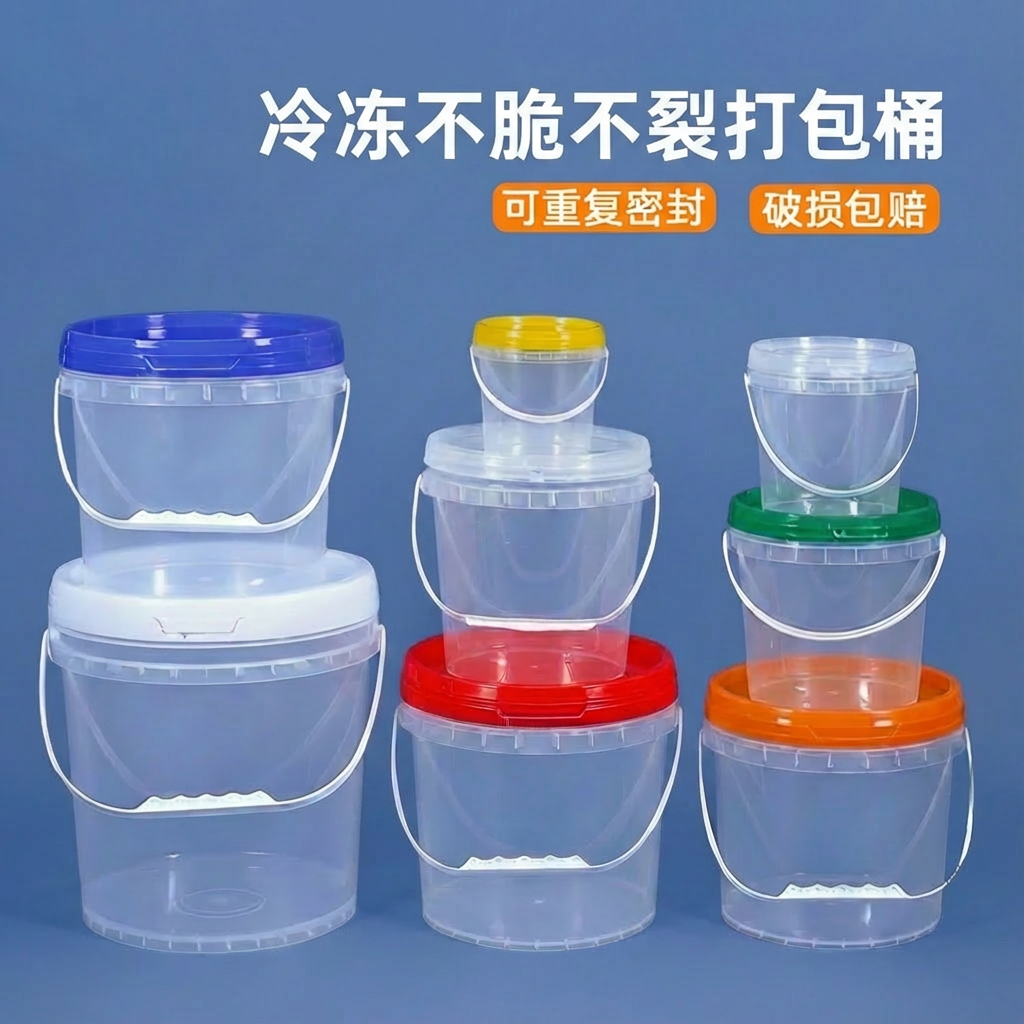 水杉食品级加厚带盖塑料桶压盖酵素发酵密封圆形透明桶腌菜小水桶