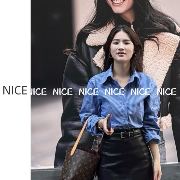 NICE【达人专属】经典中的经典百搭修身型小众秋季女衬衫显瘦衬衫