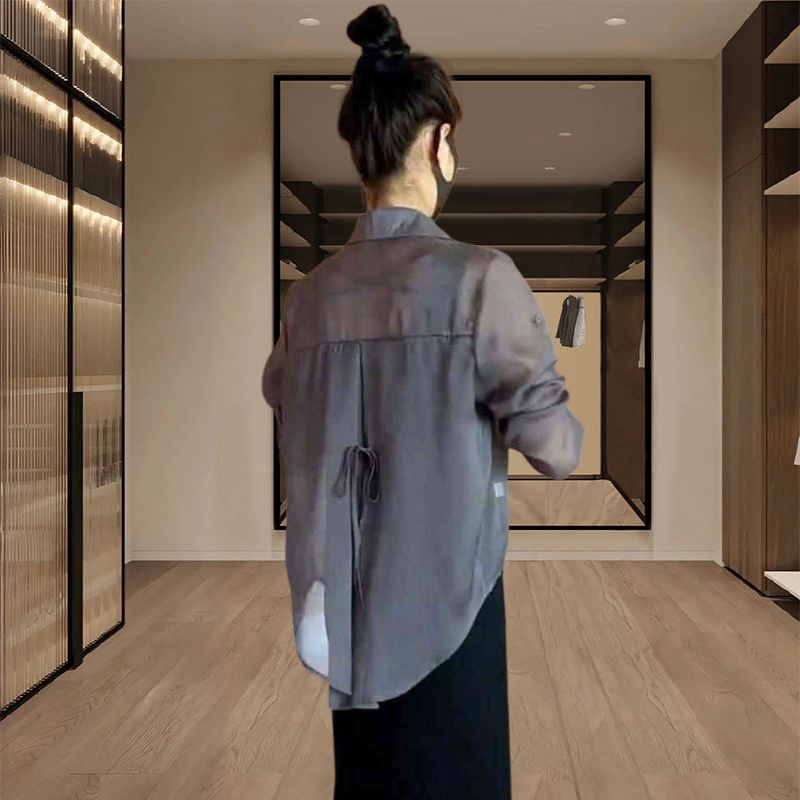 2025夏季新款女士高级感穿搭冰丝防晒服轻薄长袖外套罩衫雪纺衬衣