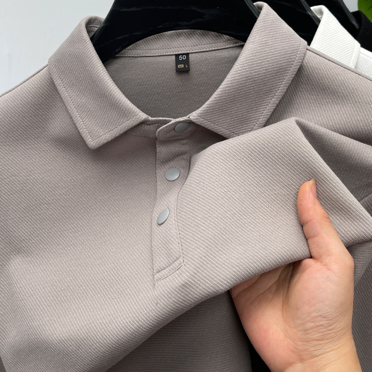 John Bunni高端丝光棉长袖T恤男士春秋新款商务休闲打底Polo衫
