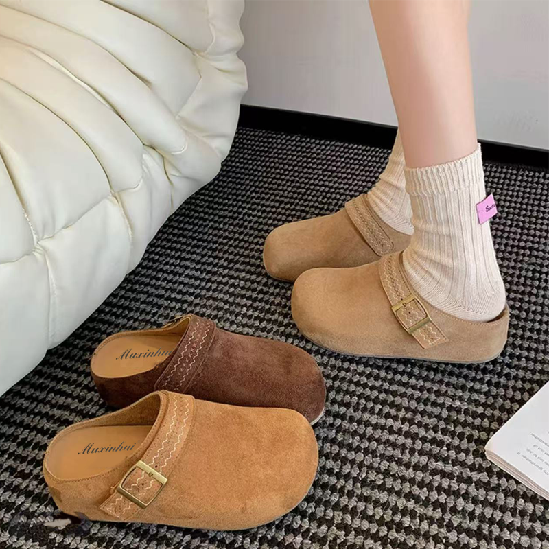 【品牌】厚底包头拖女增高5cm一脚蹬女2025秋季外穿勃肯半拖738