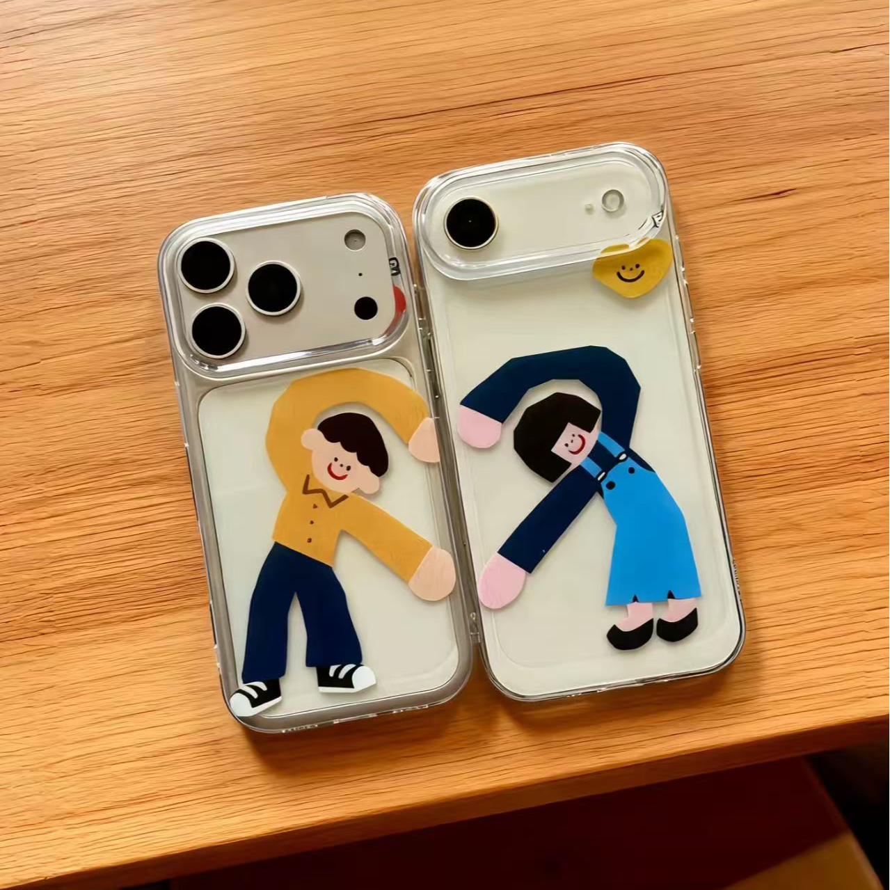 比心男孩适用苹果17promax/15/16pro/13手机壳xsmax/xr情侣透明壳