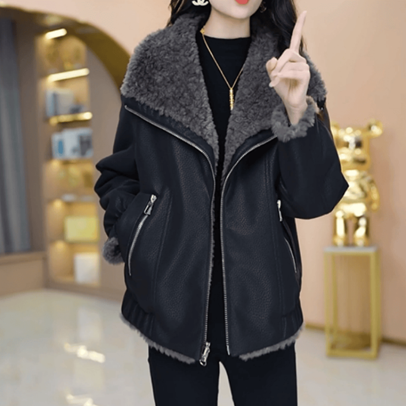 B834【短外套】2025冬季新款时尚大气双面可穿减龄休闲收腰短外套