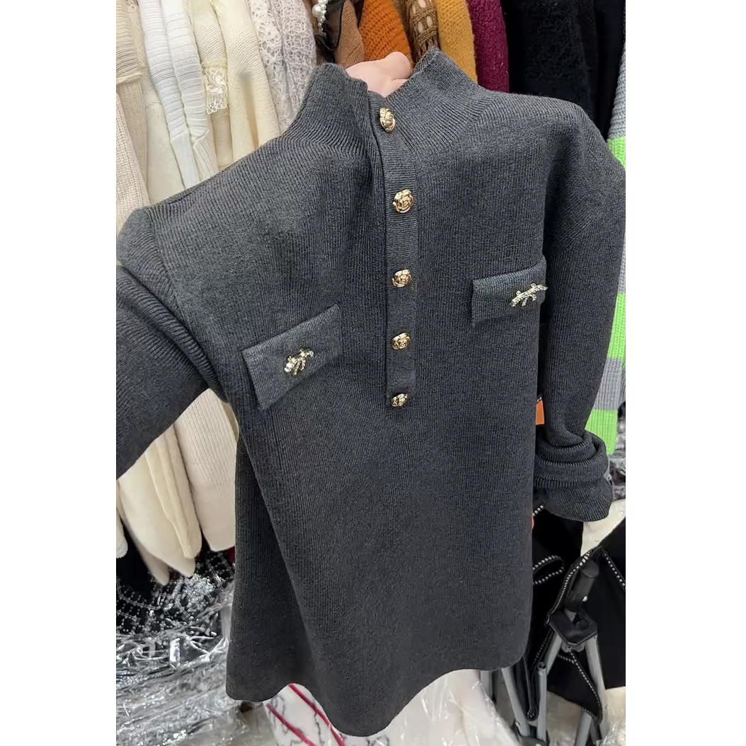 韩系高级感独特小衫女2025秋冬新款爆款气质减龄百搭长袖针织上衣