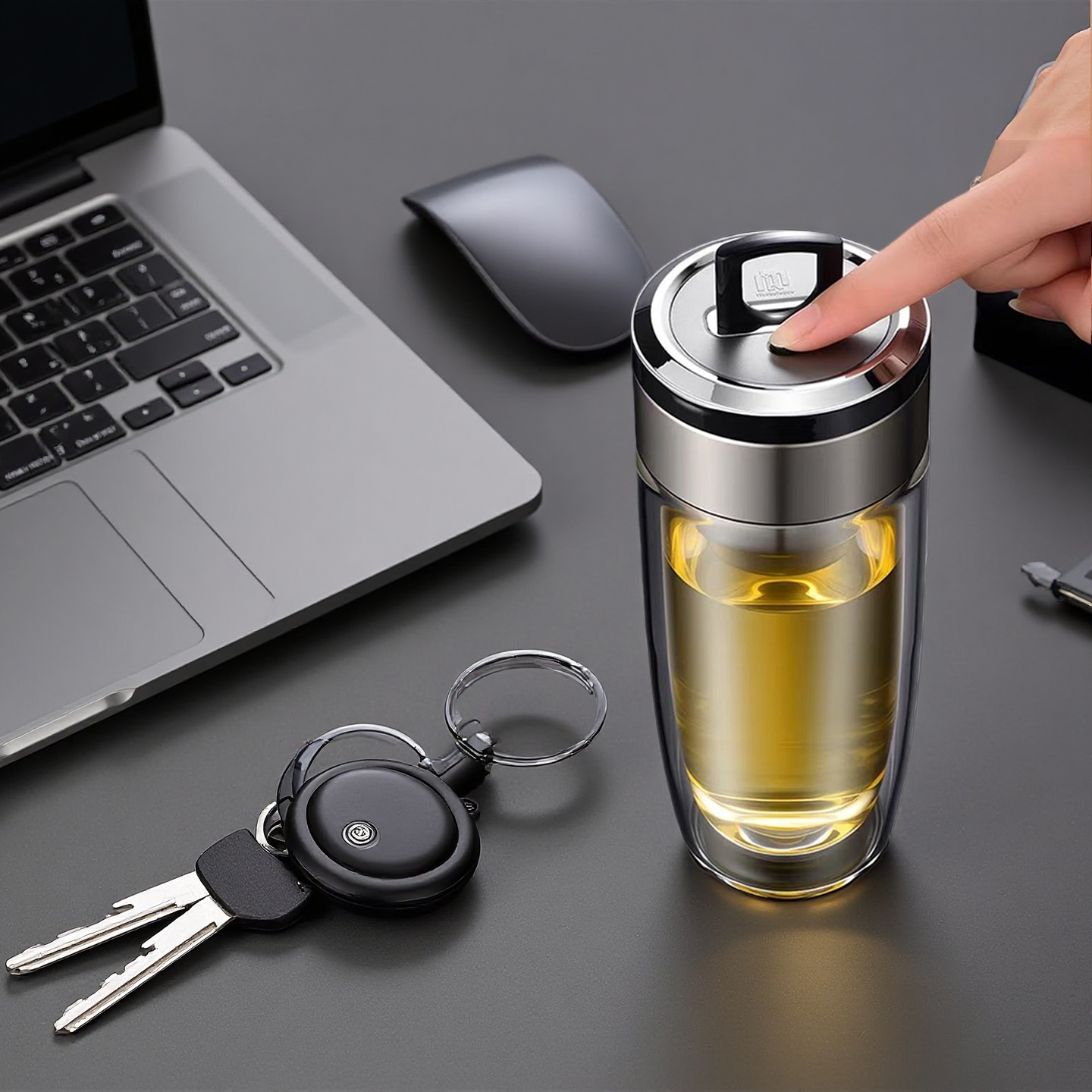 鹅蛋杯双层玻璃杯耐高温防烫防爆防炸玻璃杯茶水分离泡茶杯带提手