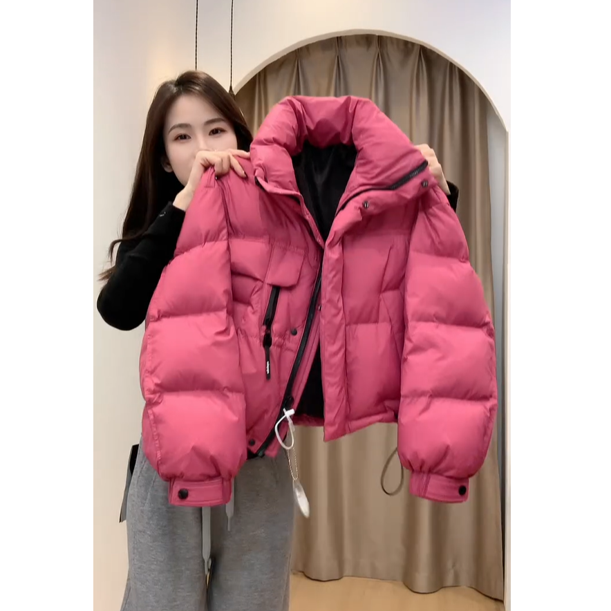 小个子短款立领外套韩系气质宽松显瘦加厚漂亮保暖洋气时尚上衣