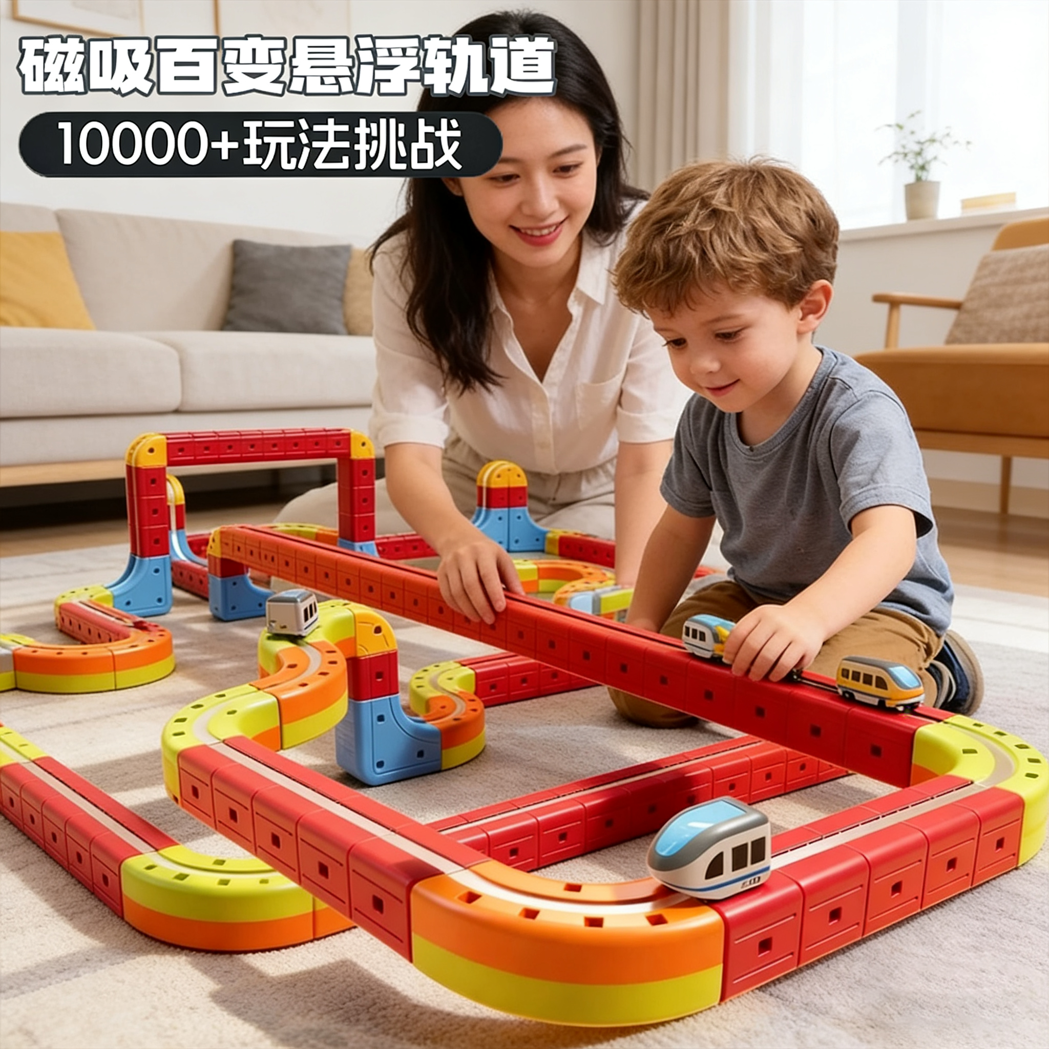 磁力积木轨道火车玩具反重力磁吸电车3-6岁儿童益智玩具男孩礼物