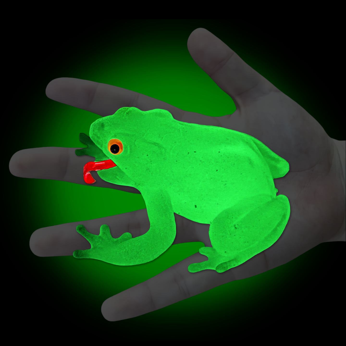 软胶夜光仿真青蛙玉色超亮幼儿园过家家认知玩具发光动物模型摆件