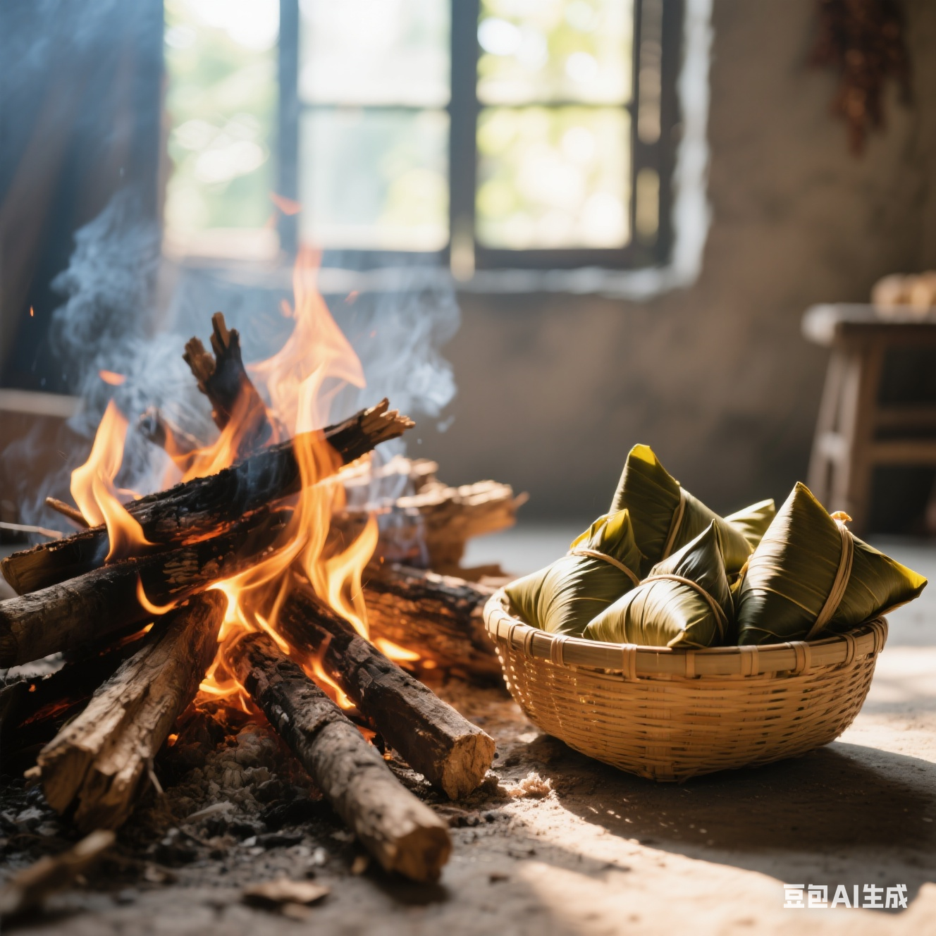 传统手工柴火粽子糯米粽（农家特产）新鲜现做加热后软糯香甜