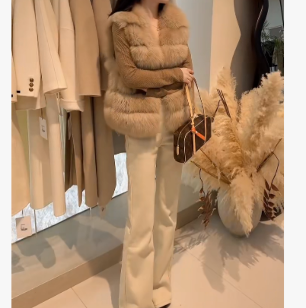 2025冬季时尚潮流韩版毛毛马甲裤子网红IO-A