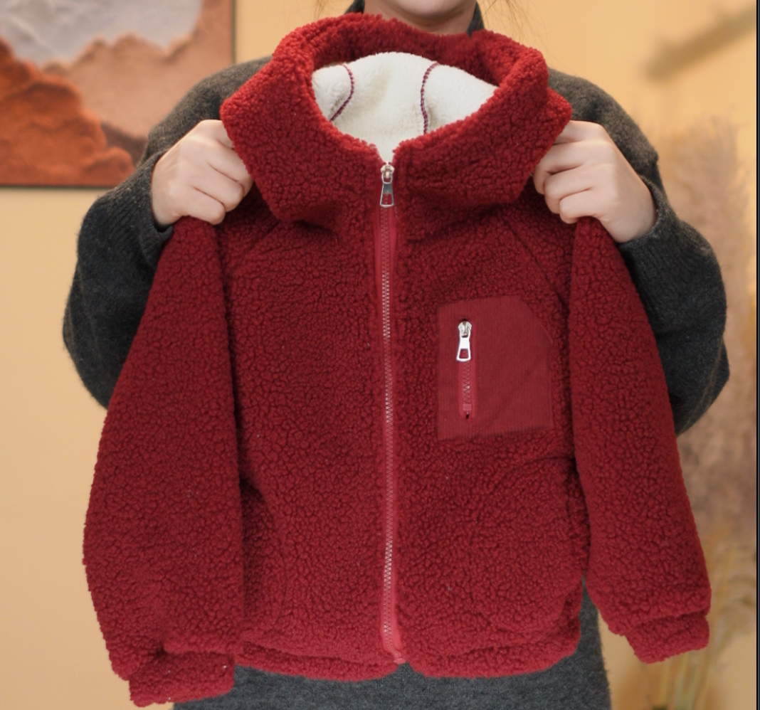 【加绒加厚】冬季新款亲子保暖加厚家居服外套极简风儿童童装外套