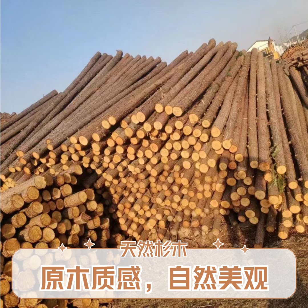 定制装饰木打桩河道护坡鱼塘驳岸实围栏杉木圆木桩落叶松木桩削尖
