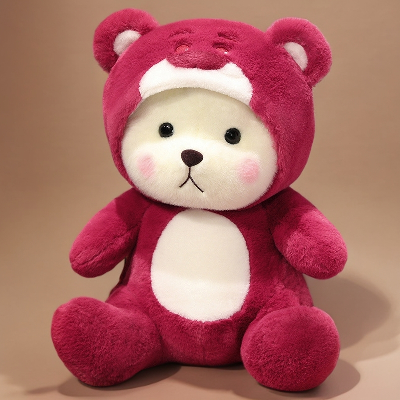 可爱变身熊公仔毛绒玩具可爱小熊草莓玩偶娃娃礼物