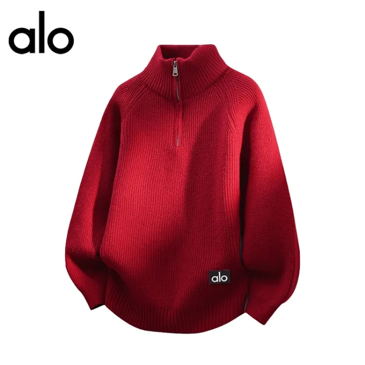 【官方奥特莱斯品牌折扣情侣秋冬季半高领毛衣男女宽松潮牌针织衫