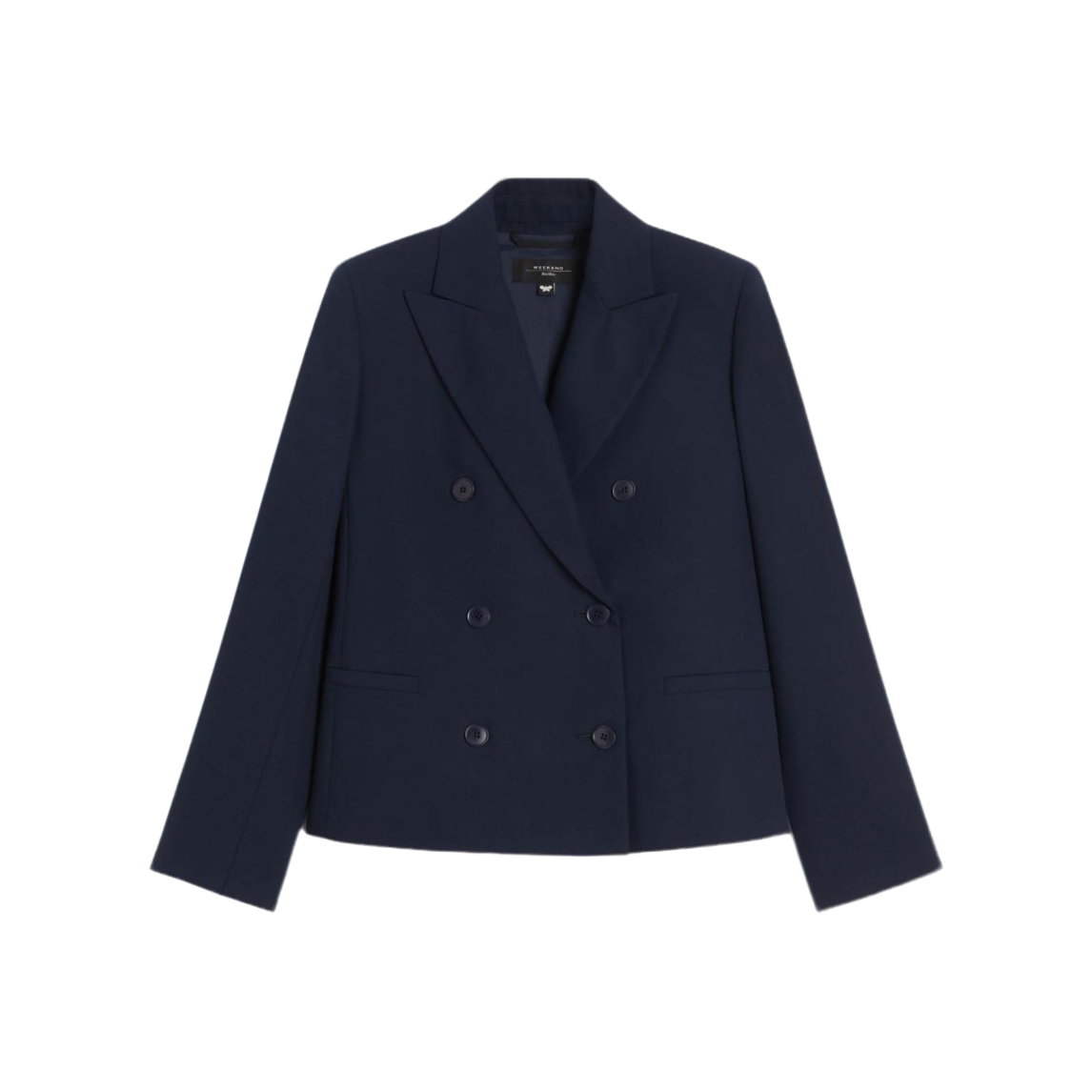 MaxMara麦丝玛拉蓝色双排扣短外套女款TAPPETO时尚休闲百搭日常