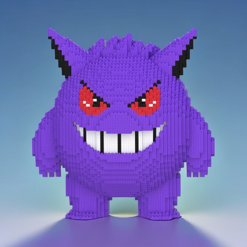 神奇宝贝耿鬼拼装积木串联小颗粒立体拼搭摆件男女孩玩具礼物