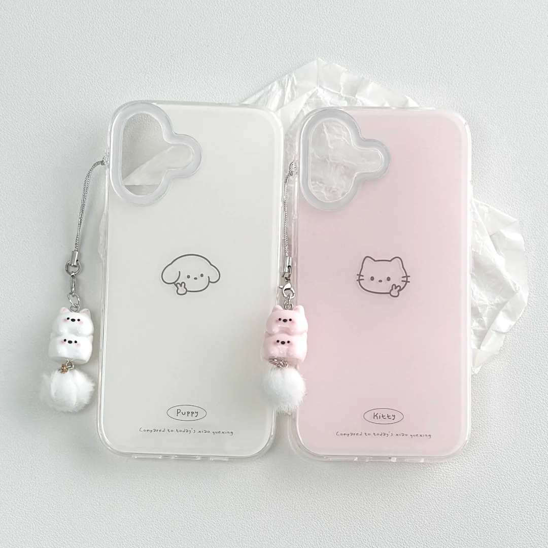 比耶猫狗适用苹果17promax手机壳16Pro/15/13/12VIVO华为OPPO小米