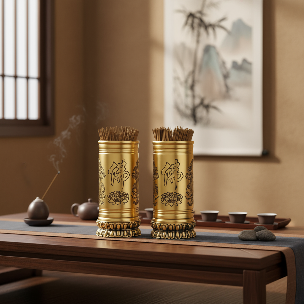 【百汇坊】黄铜金玉满堂有求必应香筒高端储香筒工艺摆件