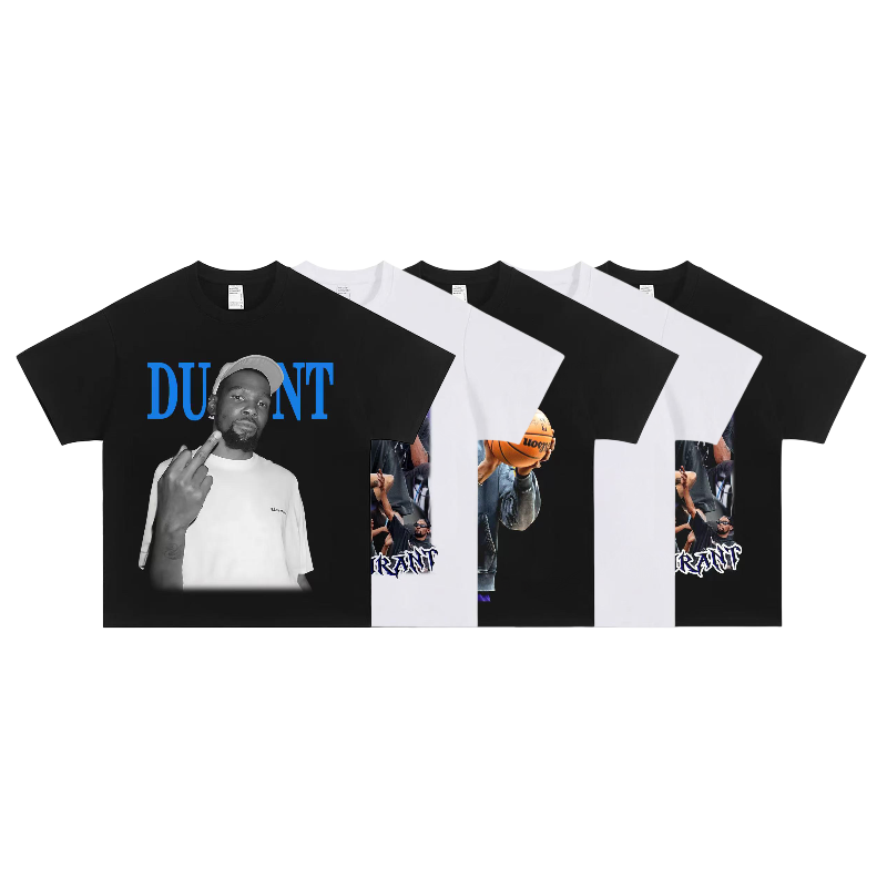 《杜兰特》系列美式潮牌球星重磅纯棉260g直喷印花篮球夏季短袖