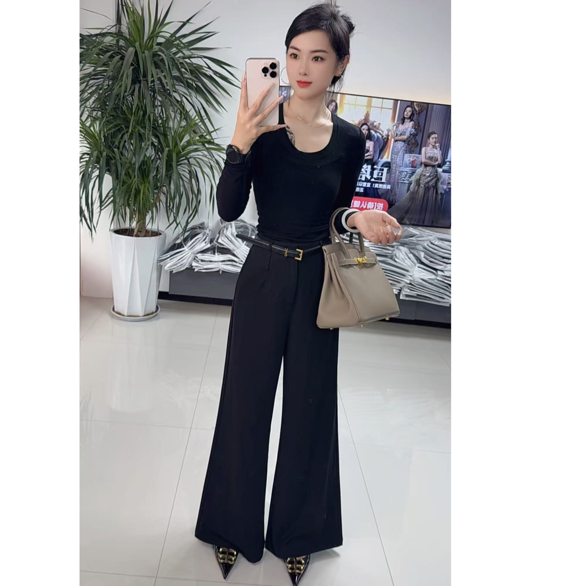 【斯斯原创】长袖针织圆领打底衫简约经典百搭长袖上衣