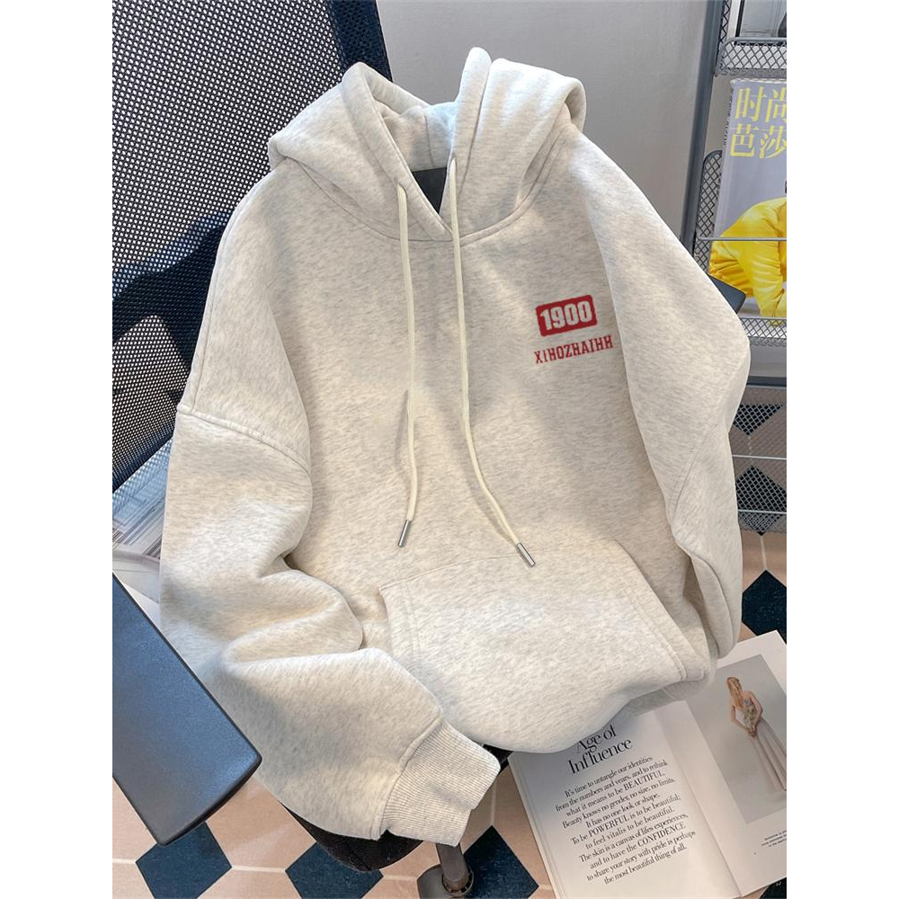 高街潮牌oversize连帽卫衣男春秋冬季宽松加绒加厚纯棉外套上衣