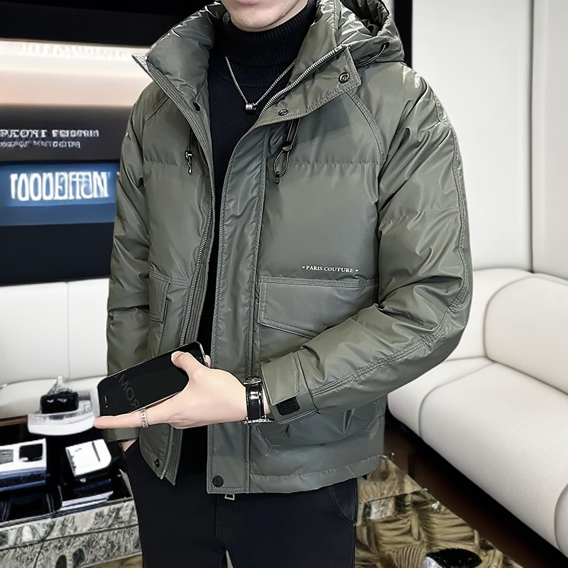 【万达撤柜】连帽羽绒服男冬季新款潮流帅气痞帅加厚白鸭绒外套冬季