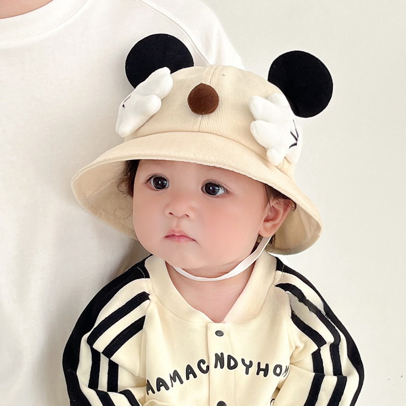 新款宝宝帽子秋冬季韩版可爱儿童渔夫帽冬季薄款灯芯绒保暖婴儿帽