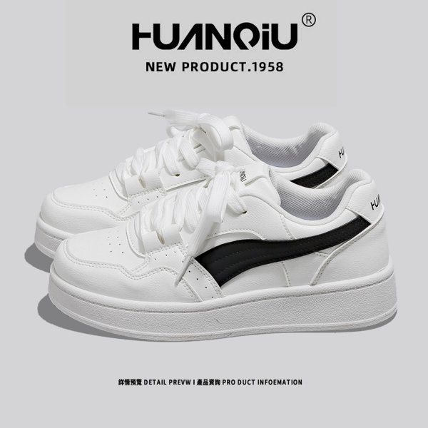 环球新款小白鞋2025春季韩版简约休闲百搭小众舒适透气厚底运动鞋
