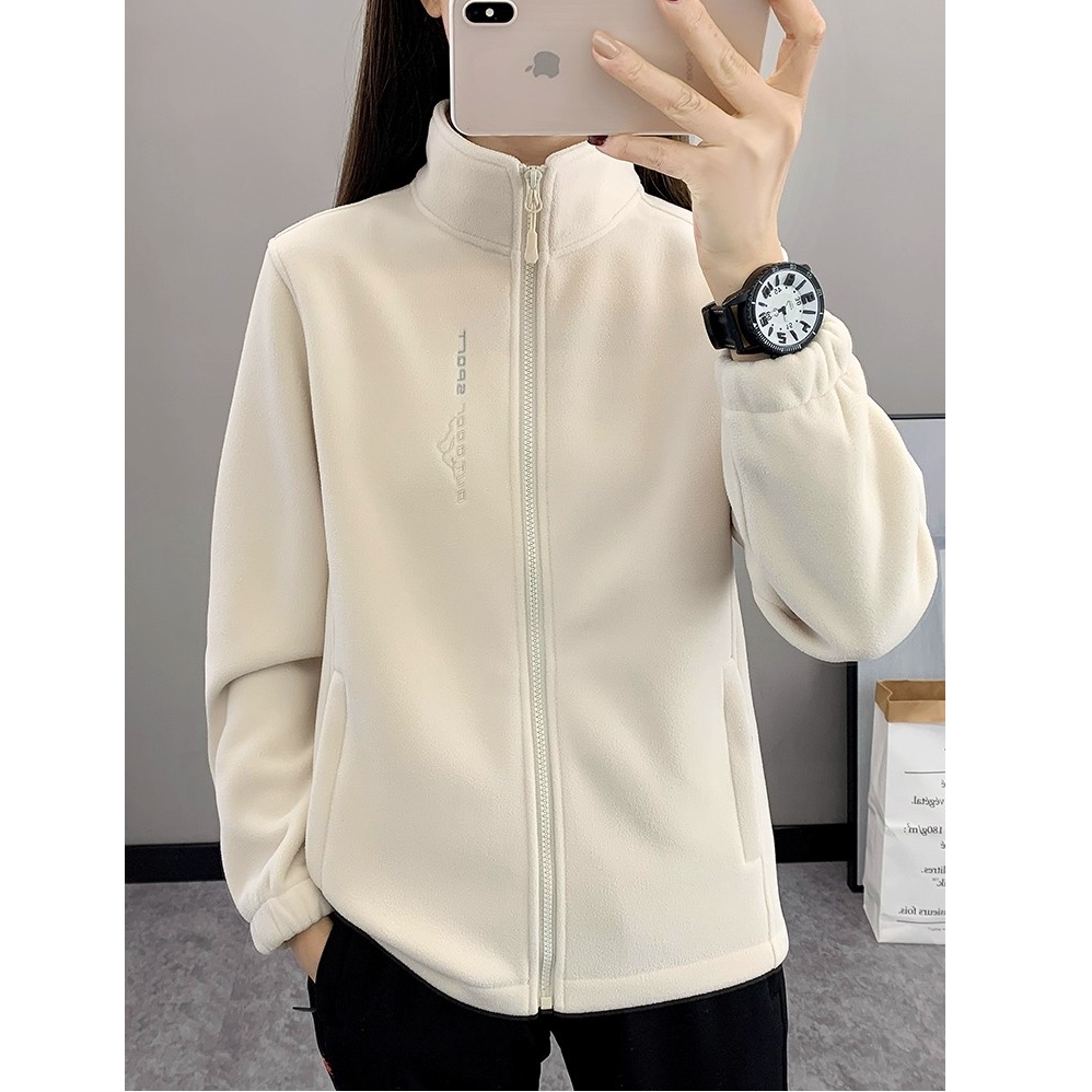 Bonrgo2025新款秋冬户外抓绒衣抗静电保暖加厚摇粒绒冲锋衣内胆女