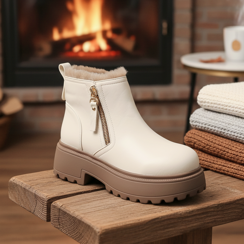 【雅鹿】冬季新款短靴女加绒保暖马丁靴厚底防滑勃肯靴时尚百搭棉靴