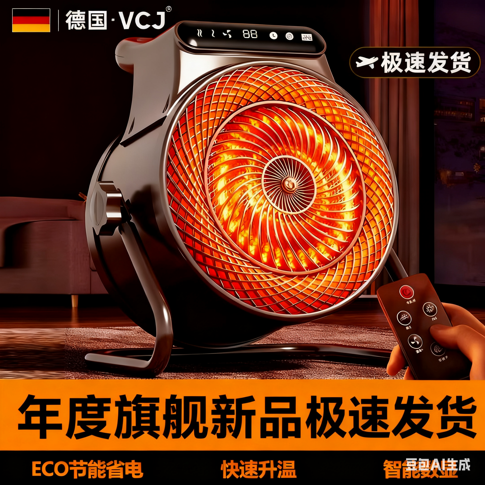 小钢炮暖风机取暖神器暖风机电暖器家用全屋热风节能高端电暖气