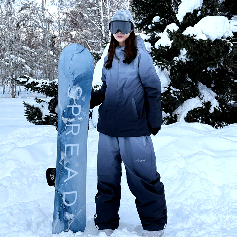 23新款滑雪服女冬季套装宽松防风防水单板双板粉色滑雪服明星同款