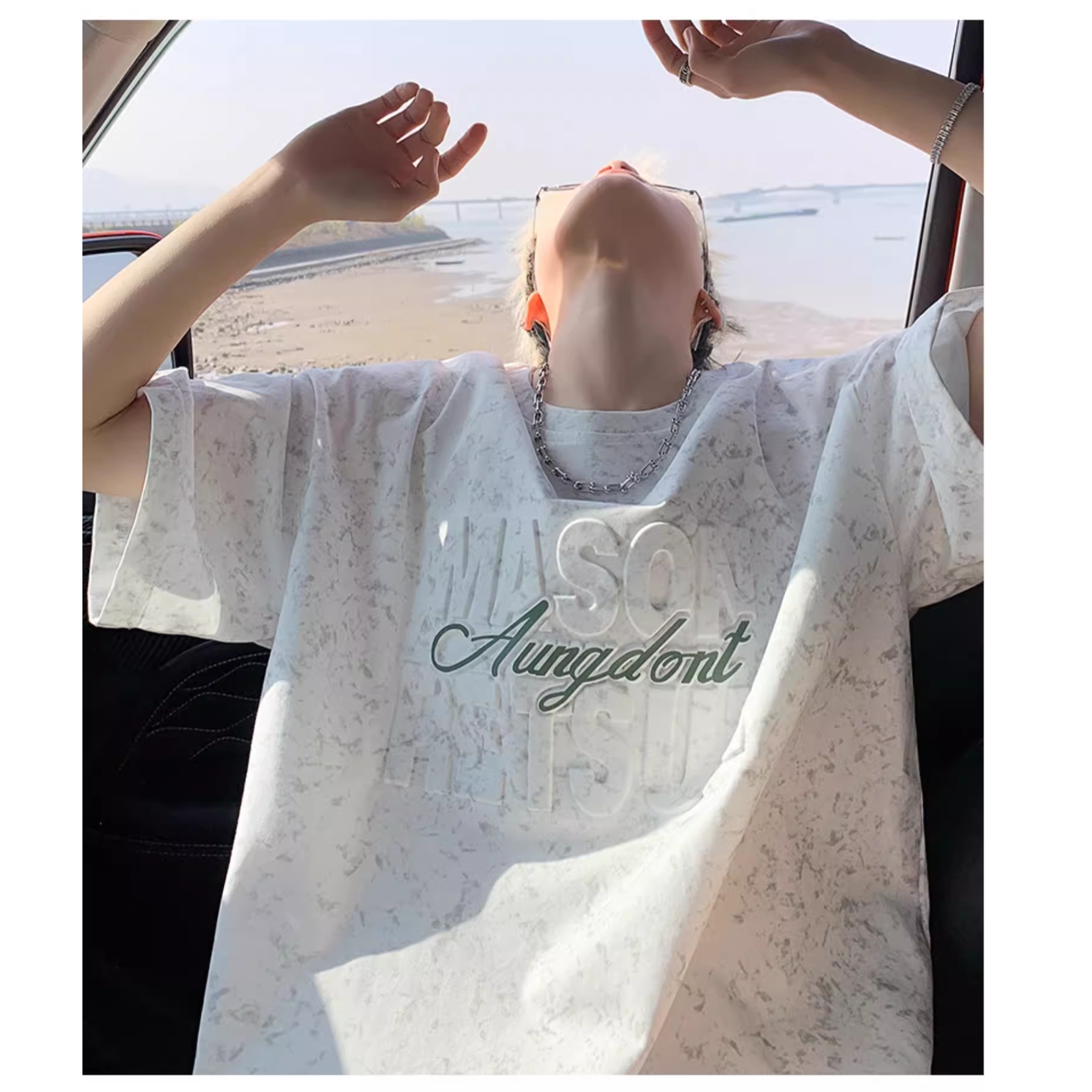 夏季短袖男款宽松钢印五分袖衣服青少年半袖体恤美式风凉感T恤男