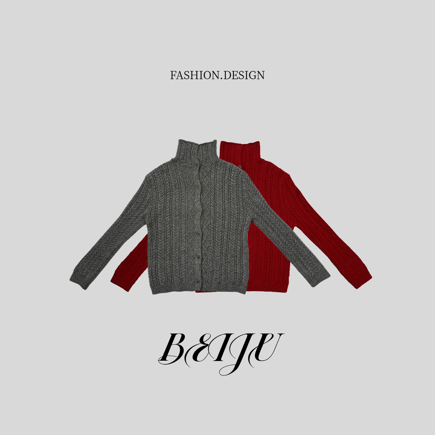 BEIJU 时尚羊毛高领针织衫女毛衣高级感休闲风保暖长袖开衫6832