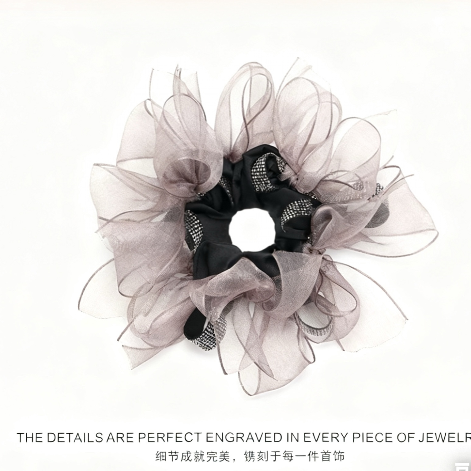 天天韩系慵懒赫本风闪耀蝴蝶结大肠发圈HT040气质工作风轻奢头绳