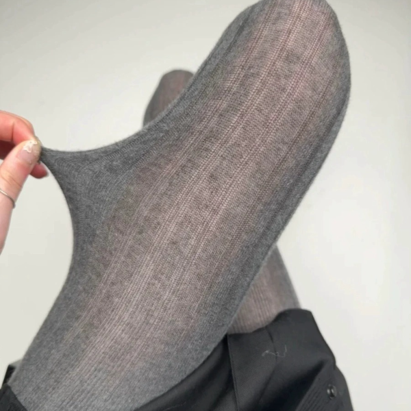 miu风黑色连裤袜女纯棉外穿春秋款竖纹打底袜灰色秋天连体袜裤子