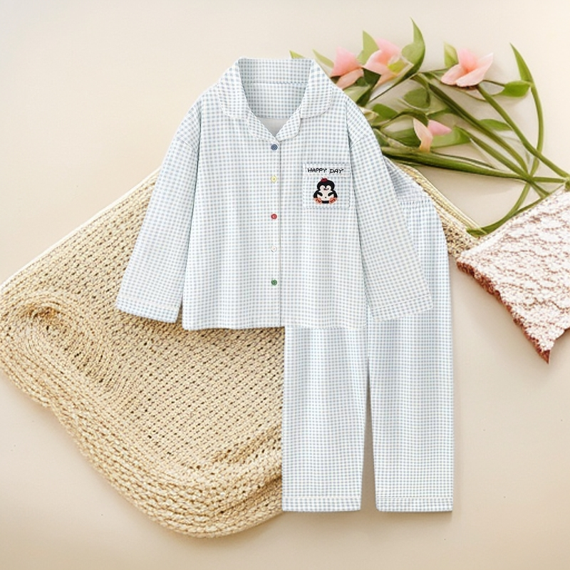 『甜屿企鹅』甜妹风纯棉睡衣女春秋季新款长袖清新可爱家居服套装