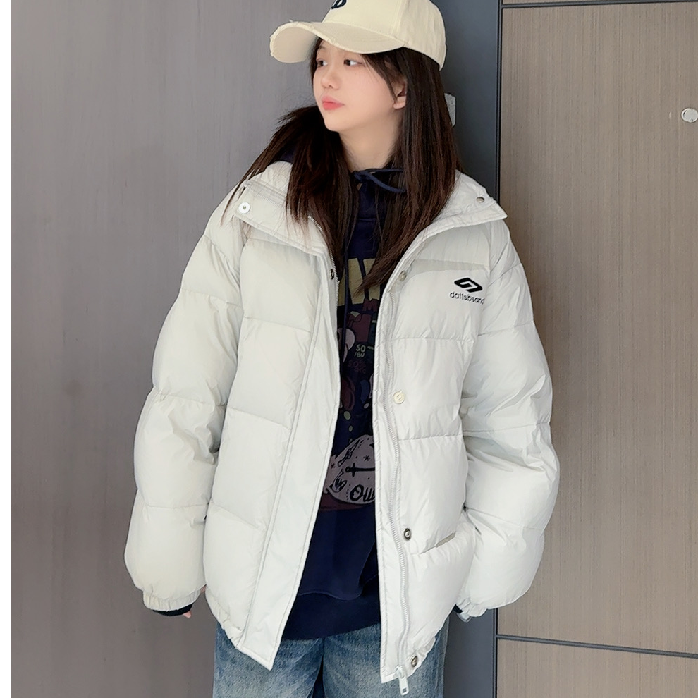 TTY 2025韩系儿童油墨印花防泼水宽松立领休闲90白鸭绒外套278288
