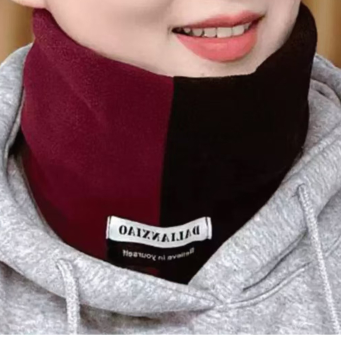 男女拼色脖套保暖护脸防风骑行套头双层加厚围脖百搭防寒秋冬围脖