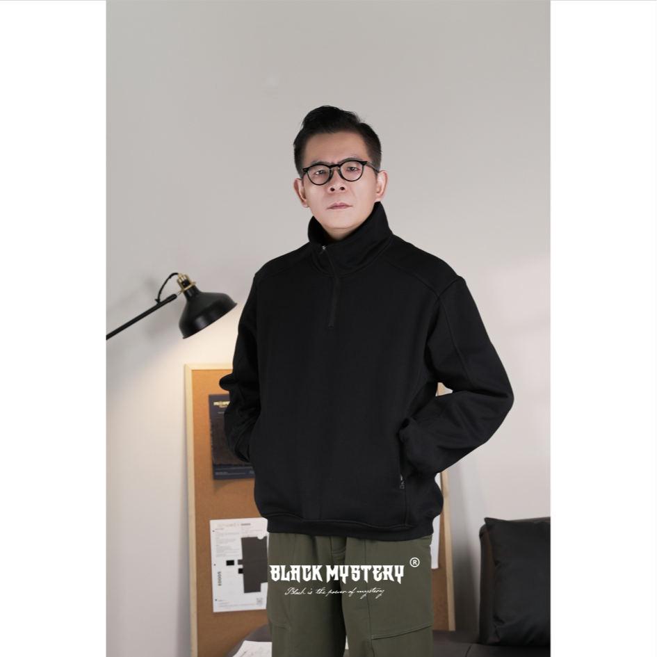 【BlackMystery】拂晓 秋冬加厚加绒高品质时尚百搭立领卫衣男 7215