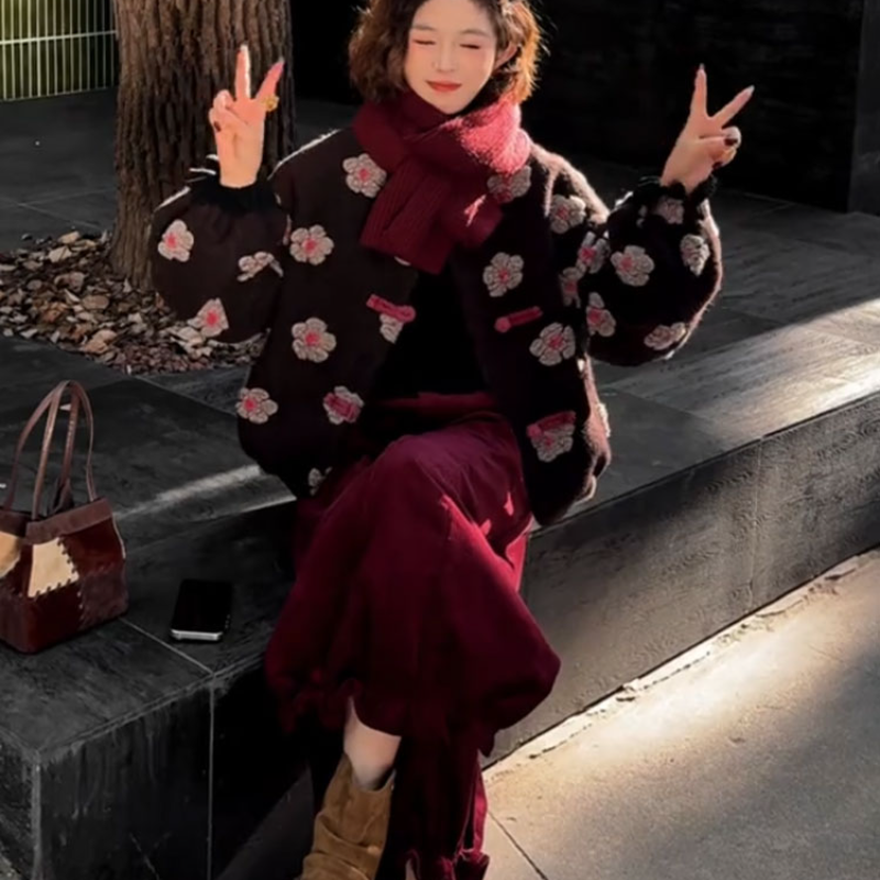 2025年秋冬新款复古气质高级感精致独特漂亮新中式国风两件套装女
