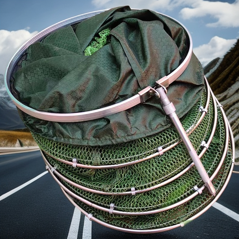 水库鱼护网兜不伤鱼速干密眼加厚竞技钓鱼圆形便携结实耐用渔护网