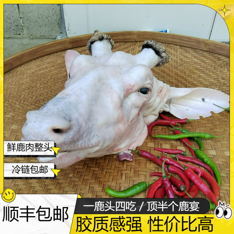 鲜鹿肉（整个鹿头）养殖梅花鹿活杀8斤起鹿舌头 鹿脑 顺丰冷链包邮