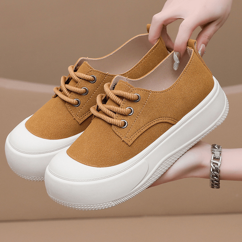 网红休闲鞋女款厚底增高勃肯鞋2025春季新款时尚百搭小白鞋乐福鞋