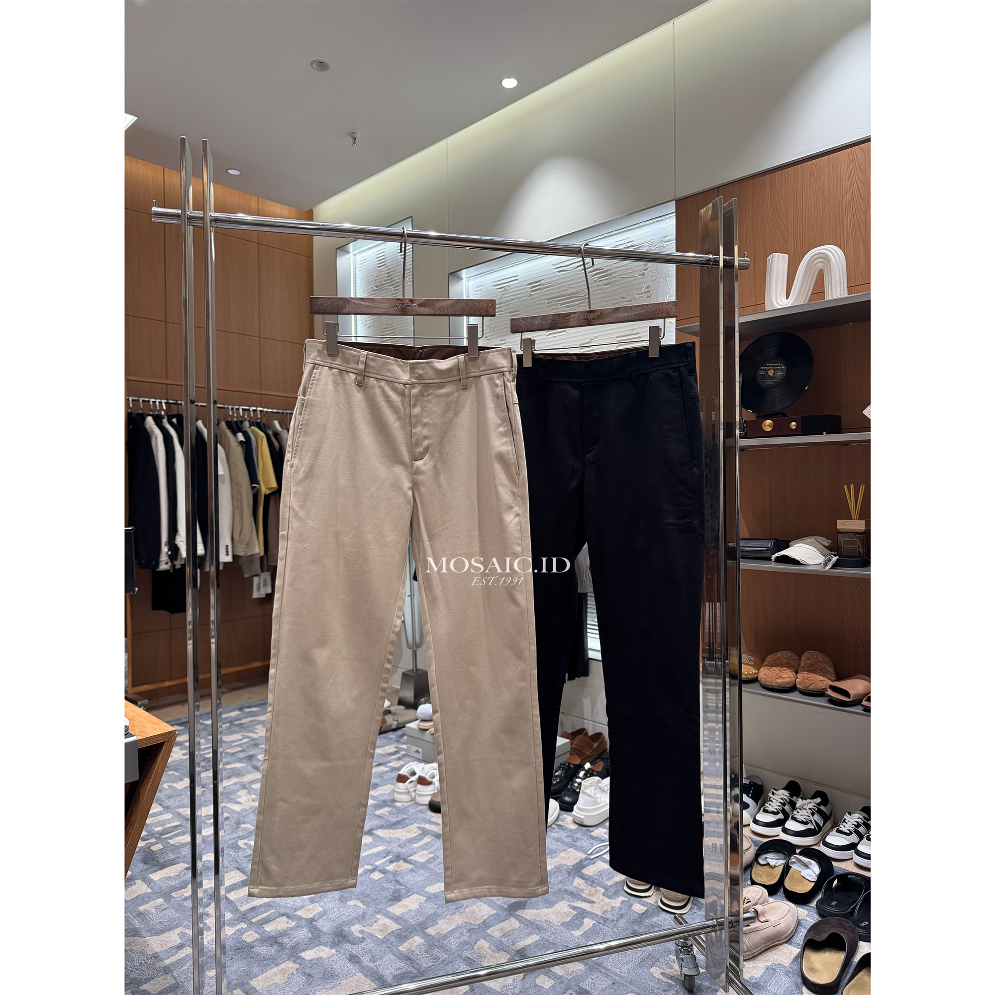 MOSAICID｜时尚百搭简约直筒长裤100%棉垂感休闲裤男