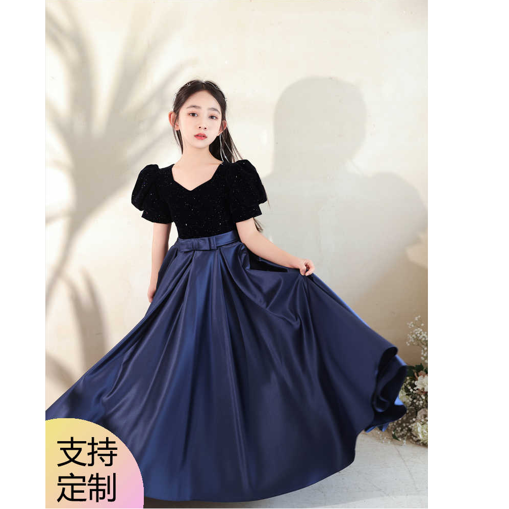 女童小提琴演出服女童舞台钢琴表演服高端公主裙胖宝可订制礼服裙