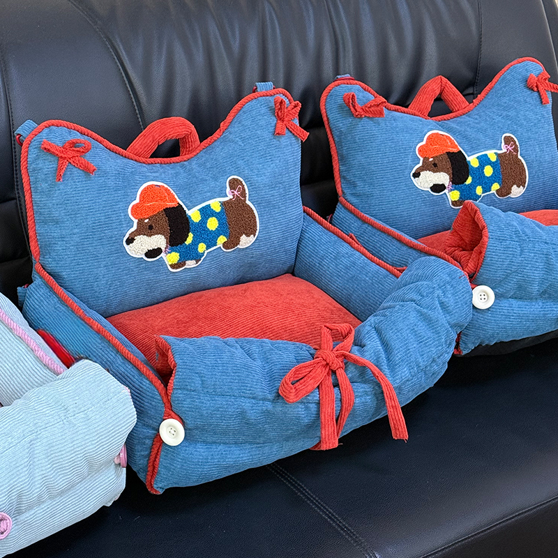 宠物懒人沙发猫窝冬季通用小型犬猫咪睡觉专用可拆洗狗狗窝车载款