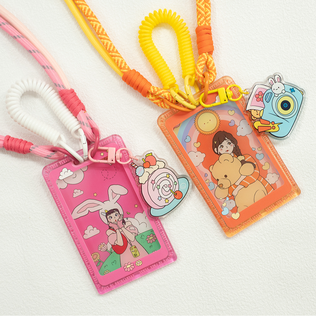 十三白卡套|行李牌|挂绳手腕绳证件胸卡亚克力原创图案ins风插画