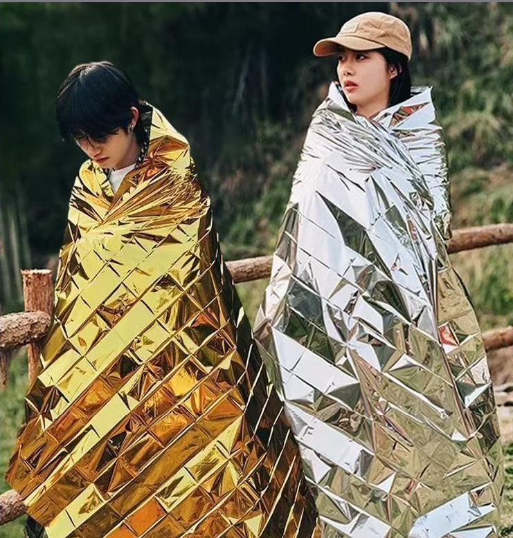 【升级加厚】户外多功能便携急救保温毯双面银色求生救生防晒毯