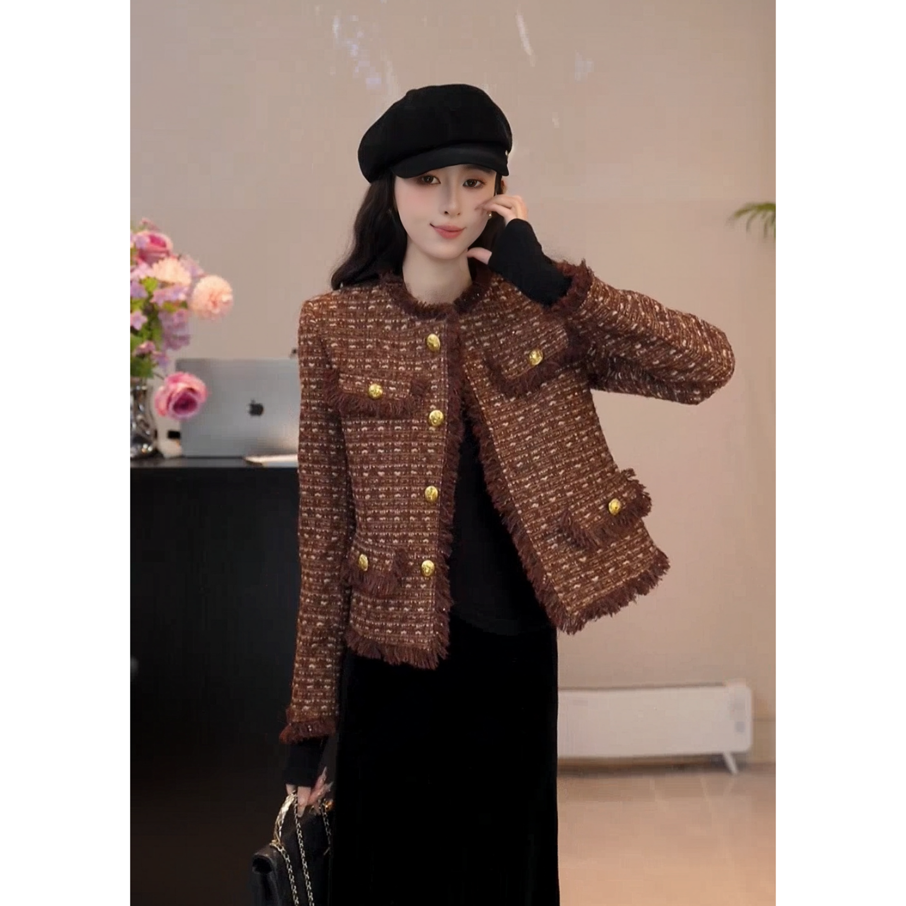 YUANLIANSU/圆脸酥【蝶舞轻愁】小香风高级感气质圆脸短外套女秋冬